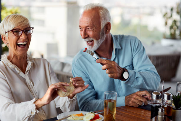 Senior Couple Having Breakfast